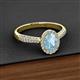 2 - Emily Classic Oval Cut Aquamarine and Round Diamond Micro Pave Tapered Shank Halo Engagement Ring 
