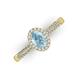 3 - Emily Classic Oval Cut Aquamarine and Round Diamond Micro Pave Tapered Shank Halo Engagement Ring 