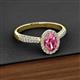 2 - Emily Classic Oval Cut Pink Tourmaline and Round Diamond Micro Pave Tapered Shank Halo Engagement Ring 