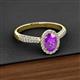 2 - Emily Classic Oval Cut Amethyst and Round Diamond Micro Pave Tapered Shank Halo Engagement Ring 