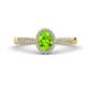 1 - Emily Classic Oval Cut Peridot and Round Diamond Micro Pave Tapered Shank Halo Engagement Ring 