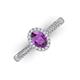 2 - Emily Classic Oval Cut Amethyst and Round Diamond Micro Pave Tapered Shank Halo Engagement Ring 