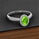 2 - Emily Classic Oval Cut Peridot and Round Diamond Micro Pave Tapered Shank Halo Engagement Ring 