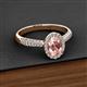 2 - Emily Classic Oval Cut Morganite and Round Diamond Micro Pave Tapered Shank Halo Engagement Ring 