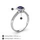 4 - Emily Classic Oval Cut Blue Sapphire and Round Diamond Micro Pave Tapered Shank Halo Engagement Ring 