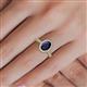 5 - Emily Classic Oval Cut Blue Sapphire and Round Diamond Micro Pave Tapered Shank Halo Engagement Ring 