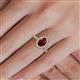 5 - Emily Classic Oval Cut Red Garnet and Round Diamond Micro Pave Tapered Shank Halo Engagement Ring 