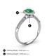 4 - Emily Classic Oval Cut Emerald and Round Diamond Micro Pave Tapered Shank Halo Engagement Ring 