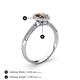 4 - Emily Classic Oval Cut Smoky Quartz and Round Diamond Micro Pave Tapered Shank Halo Engagement Ring 