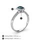 4 - Emily Classic Oval Cut London Blue Topaz and Round Diamond Micro Pave Tapered Shank Halo Engagement Ring 