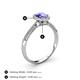 4 - Emily Classic Oval Cut Tanzanite and Round Diamond Micro Pave Tapered Shank Halo Engagement Ring 