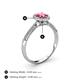 4 - Emily Classic Oval Cut Pink Tourmaline and Round Diamond Micro Pave Tapered Shank Halo Engagement Ring 