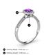 3 - Emily Classic Oval Cut Amethyst and Round Diamond Micro Pave Tapered Shank Halo Engagement Ring 