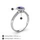 4 - Emily Classic Oval Cut Iolite and Round Diamond Micro Pave Tapered Shank Halo Engagement Ring 
