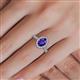 5 - Emily Classic Oval Cut Iolite and Round Diamond Micro Pave Tapered Shank Halo Engagement Ring 