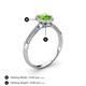4 - Emily Classic Oval Cut Peridot and Round Diamond Micro Pave Tapered Shank Halo Engagement Ring 