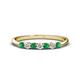 1 - Reina 2.60 mm Emerald and Diamond 7 Stone Wedding Band 