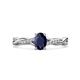 1 - Stacie Desire Oval Cut Blue Sapphire and Round Lab Grown Diamond Twist Infinity Shank Engagement Ring 