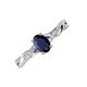 3 - Stacie Desire Oval Cut Blue Sapphire and Round Lab Grown Diamond Twist Infinity Shank Engagement Ring 
