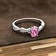 2 - Stacie Desire Oval Cut Pink Sapphire and Round Lab Grown Diamond Twist Infinity Shank Engagement Ring 