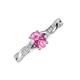 3 - Stacie Desire Oval Cut Pink Sapphire and Round Lab Grown Diamond Twist Infinity Shank Engagement Ring 
