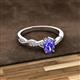2 - Stacie Desire Oval Cut Tanzanite and Round Lab Grown Diamond Twist Infinity Shank Engagement Ring 