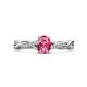 1 - Stacie Desire Oval Cut Pink Tourmaline and Round Lab Grown Diamond Twist Infinity Shank Engagement Ring 