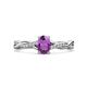 1 - Stacie Desire Oval Cut Amethyst and Round Lab Grown Diamond Twist Infinity Shank Engagement Ring 