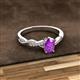 2 - Stacie Desire Oval Cut Amethyst and Round Lab Grown Diamond Twist Infinity Shank Engagement Ring 