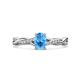 1 - Stacie Desire Oval Cut Blue Topaz and Round Lab Grown Diamond Twist Infinity Shank Engagement Ring 
