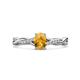 1 - Stacie Desire Oval Cut Citrine and Round Lab Grown Diamond Twist Infinity Shank Engagement Ring 