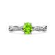 1 - Stacie Desire Oval Cut Peridot and Round Lab Grown Diamond Twist Infinity Shank Engagement Ring 