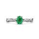 1 - Stacie Desire Oval Cut Emerald and Round Lab Grown Diamond Twist Infinity Shank Engagement Ring 