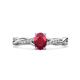 1 - Stacie Desire Oval Cut Ruby and Round Lab Grown Diamond Twist Infinity Shank Engagement Ring 
