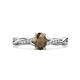 1 - Stacie Desire Oval Cut Smoky Quartz and Round Lab Grown Diamond Twist Infinity Shank Engagement Ring 