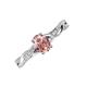 3 - Stacie Desire Oval Cut Morganite and Round Lab Grown Diamond Twist Infinity Shank Engagement Ring 
