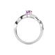 4 - Stacie Desire Oval Cut Pink Sapphire and Round Lab Grown Diamond Twist Infinity Shank Engagement Ring 