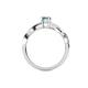 4 - Stacie Desire Oval Cut Aquamarine and Round Lab Grown Diamond Twist Infinity Shank Engagement Ring 