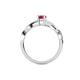 4 - Stacie Desire Oval Cut Pink Tourmaline and Round Lab Grown Diamond Twist Infinity Shank Engagement Ring 