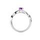 4 - Stacie Desire Oval Cut Amethyst and Round Lab Grown Diamond Twist Infinity Shank Engagement Ring 