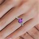 5 - Stacie Desire Oval Cut Amethyst and Round Lab Grown Diamond Twist Infinity Shank Engagement Ring 
