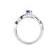 4 - Stacie Desire Oval Cut Iolite and Round Lab Grown Diamond Twist Infinity Shank Engagement Ring 