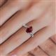 5 - Stacie Desire Oval Cut Red Garnet and Round Lab Grown Diamond Twist Infinity Shank Engagement Ring 