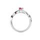 4 - Stacie Desire Oval Cut Rhodolite Garnet and Round Lab Grown Diamond Twist Infinity Shank Engagement Ring 