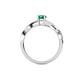 4 - Stacie Desire Oval Cut Emerald and Round Lab Grown Diamond Twist Infinity Shank Engagement Ring 