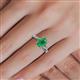 5 - Stacie Desire Oval Cut Emerald and Round Lab Grown Diamond Twist Infinity Shank Engagement Ring 