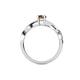 4 - Stacie Desire Oval Cut Smoky Quartz and Round Lab Grown Diamond Twist Infinity Shank Engagement Ring 