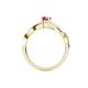 4 - Stacie Desire Oval Cut Rhodolite Garnet and Round Diamond Twist Infinity Shank Engagement Ring 