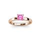 3 - Annora Princess Cut Lab Created Pink Sapphire Solitaire Engagement Ring 