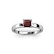 3 - Annora Princess Cut Red Garnet Solitaire Engagement Ring 